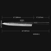 Kajiya Keikoku 11'' YanagiBa - Professional Japanese Kitchen Knife for Sushi & Sashimi with 67-Layer Damascus VG10 Steel Blade & Natural Wooden Handle (Ebony)